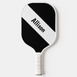 Palas De Pickleball Blanco perrito sobre remo de bolas de pollo negro