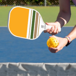 Palas De Pickleball Bloque de color amarillo dorado Rayas de mocha ver