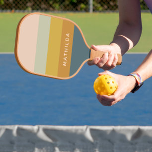 Palas De Pickleball Bloque de color pastel geométrico retro personaliz