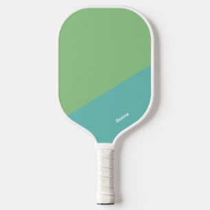 Palas De Pickleball Bloque de color verde y azul con nombre