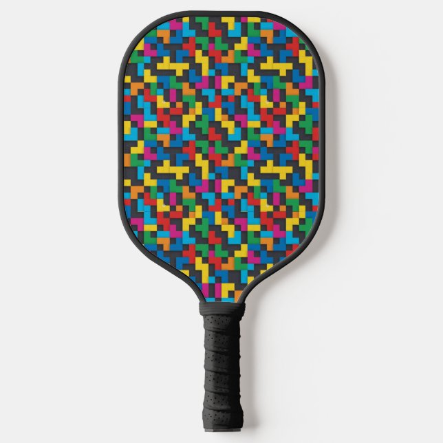 Palas De Pickleball Bloques Retro Tetris Patrón Continuo (Anverso)