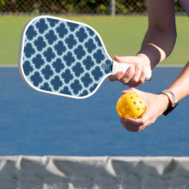 Palas De Pickleball Blue and Baby Blue Trellis, Lattice, Quatrefoil