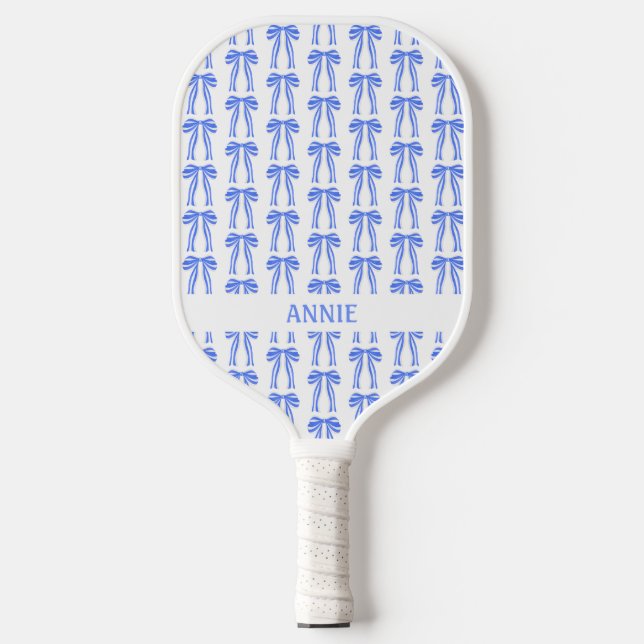 Palas De Pickleball Blue Bow Coquette Chinoiserie Pickleball Paddle (Anverso)
