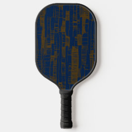 Palas De Pickleball Blue &brown abstract modern Pickleball Paddle