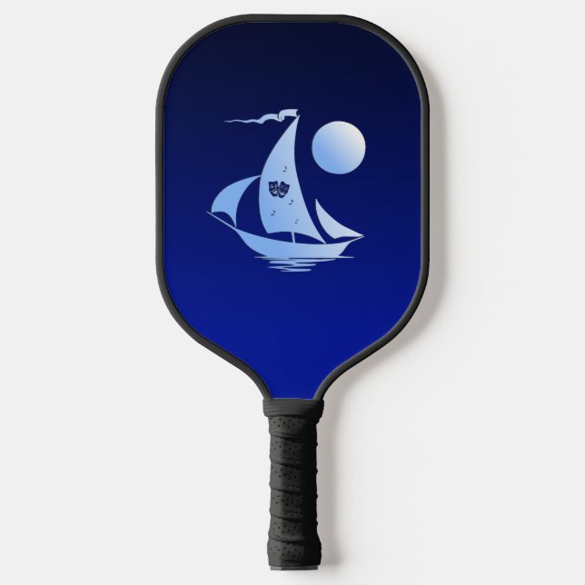 Palas De Pickleball Blue Comedy and Tragedy Theatre Sailboat (Anverso)