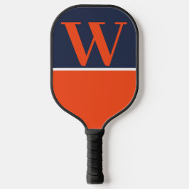 Palas De Pickleball Blue & Naranja College Monograma Paddle de pelota 