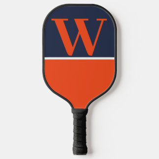 Palas De Pickleball Blue & Naranja College Monograma Paddle de pelota 