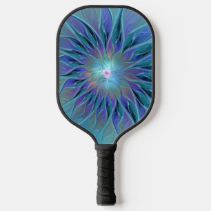 Palas De Pickleball Blue Purple Flower Dream Resumen arte fractal
