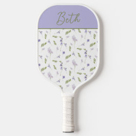 Palas De Pickleball Blue Purple Watercolor Wildflower Custom Name
