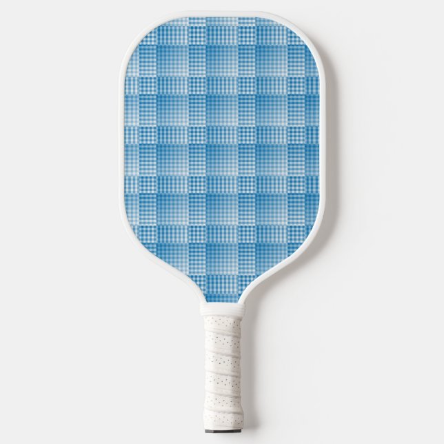 Palas De Pickleball Blue White Checker Abstract Pattern (Anverso)