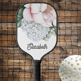 Palas De Pickleball Blush Pink Peony Personalized