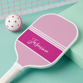 Palas De Pickleball Blush Rosa Magenta Blanco Nombre Personalizado 