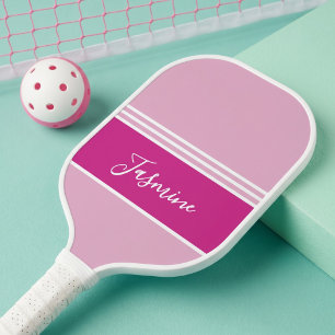 Palas De Pickleball Blush Rosa Magenta Blanco Nombre Personalizado 