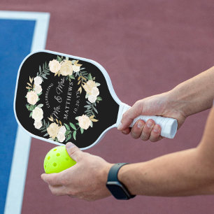 Palas De Pickleball Boda de color personalizado marfil negro
