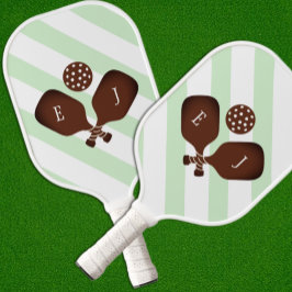 Palas De Pickleball Boda de Rayas de Pickleball Elegante