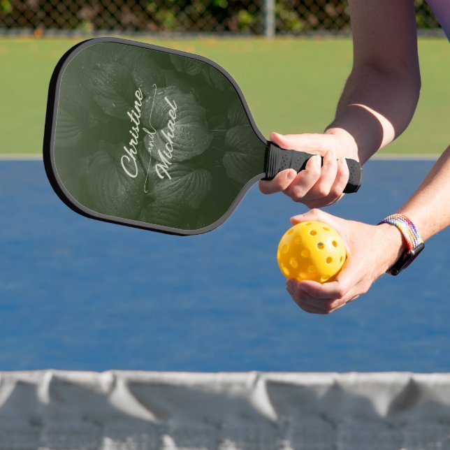 Palas De Pickleball Boda verde elegante de primavera de la hoja verde (in situ)