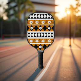 Palas De Pickleball Boho Floral Brown & Black Botanical Spring Summer