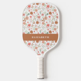 Palas De Pickleball Boho Floral Terracotta Modern Personalized