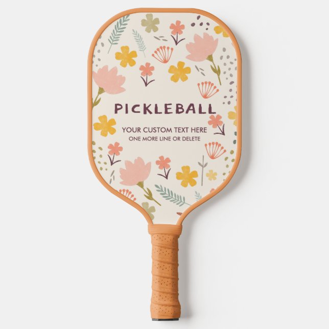 Palas De Pickleball Boho Flowers Pickleball Paddle | Personalízalo! (Anverso)
