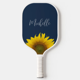 Palas De Pickleball Boho Sunflower Navy Blue Elegalized Personalizado