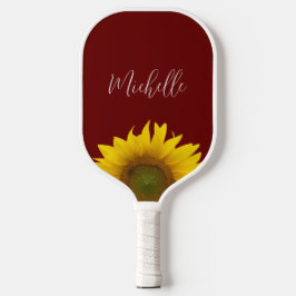Palas De Pickleball Boho Sunflower Simple Red Personalizado