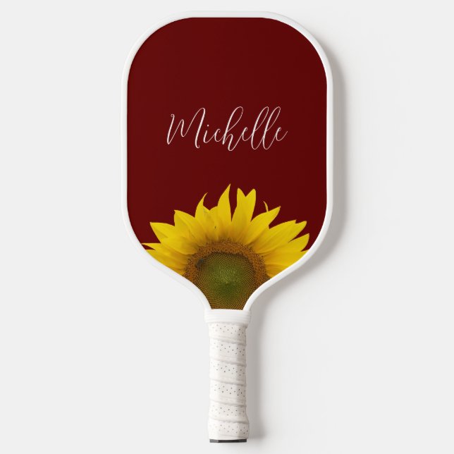 Palas De Pickleball Boho Sunflower Simple Red Personalizado (Anverso)