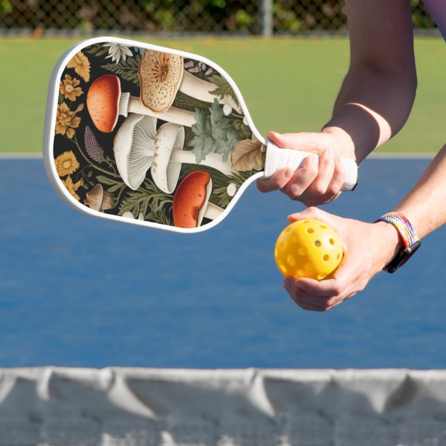 Palas De Pickleball Boho Woodland Mushrooms Wildflower Garden (in situ)