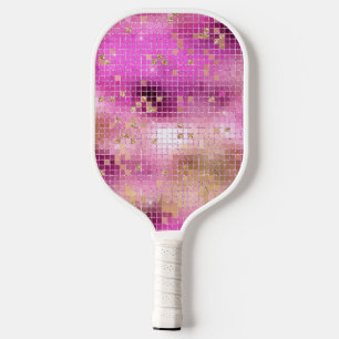 Palas De Pickleball Bola de Discoteca de Oro Púrpura Retro 70's