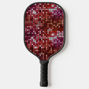 Palas De Pickleball Bola de discoteca roja Groovy Retro 70's