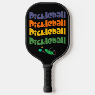Palas De Pickleball Bolas de piquetes y texto coloridos