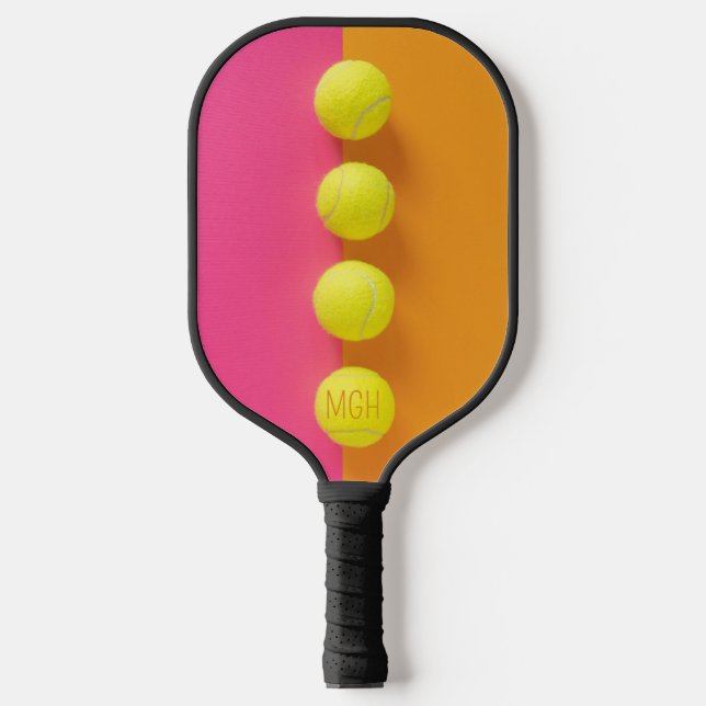 Palas De Pickleball Bolas de tenis de monograma personalizado (Anverso)
