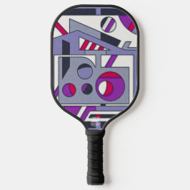 Palas De Pickleball Bold Purple Pink Geometric Abstract Industrial Des