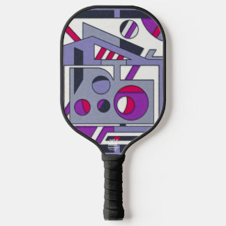 Palas De Pickleball Bold Purple Pink Geometric Abstract Industrial Des