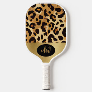 Palas De Pickleball Bolsa electrónica de impresión de leopardo marrón