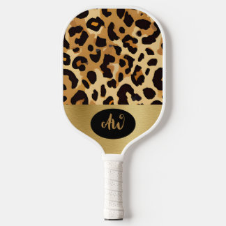 Palas De Pickleball Bolsa electrónica de impresión de leopardo marrón
