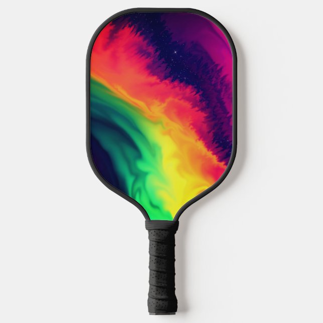 Palas De Pickleball Bonito de fluido arcoiris intenso y vibrante (Anverso)