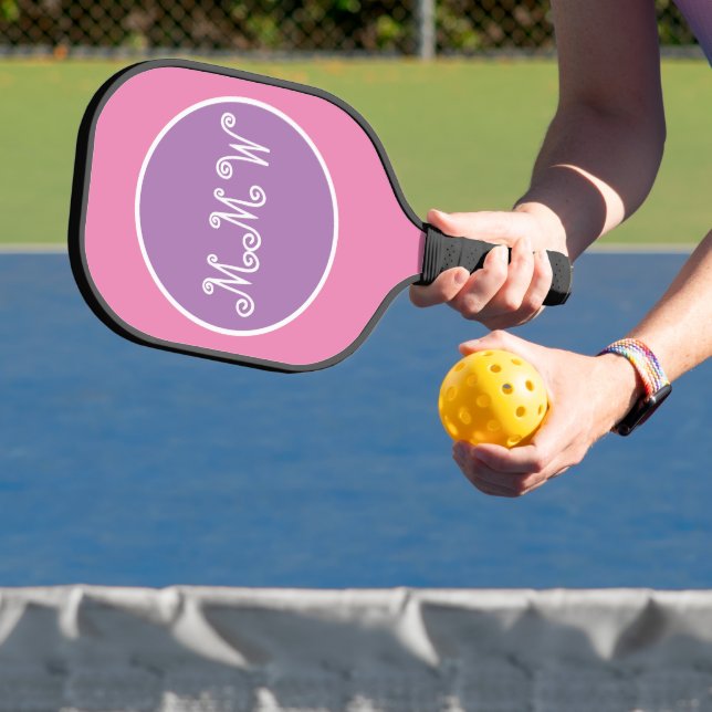 Palas De Pickleball Bonito Monograma rosa Paddle (in situ)