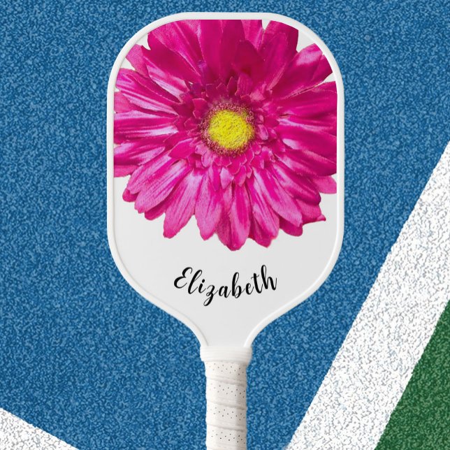Palas De Pickleball Bonito rosa daisy flor nombre personalizado mujere (Subido por el creador)