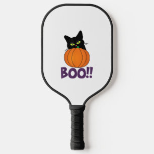 Palas De Pickleball Boo Gracioso Gato Gato Peeking Calabaza Halloween