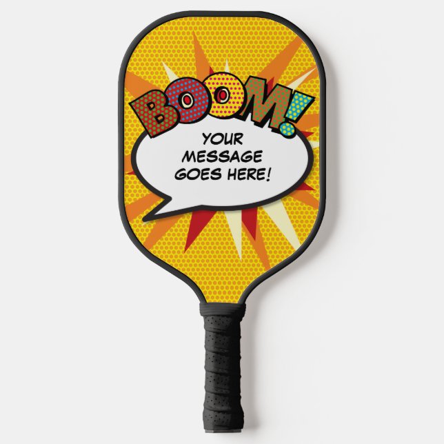 Palas De Pickleball BOOM Voz personalizada Burbuja Funny Guay (Anverso)
