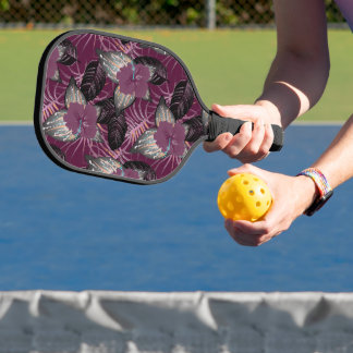 Palas De Pickleball Borgoña Tropical Hibiscus Floral