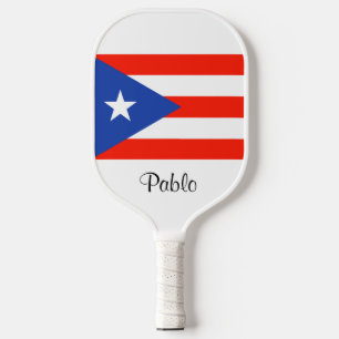 Palas De Pickleball Boricua Bandera Bandera Paddle con bandera de Puer