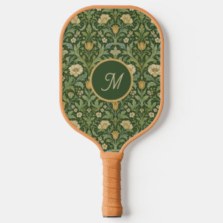 Palas De Pickleball Botánico al estilo de William Morris verde