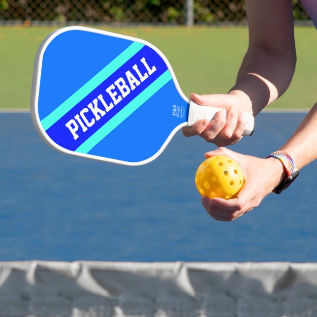 Palas De Pickleball Brillante azul Aqua Diagonal franjas de Carreras n (in situ)