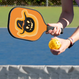 Palas De Pickleball Brillante Bruja De Calabaza Sobre El Naranja
