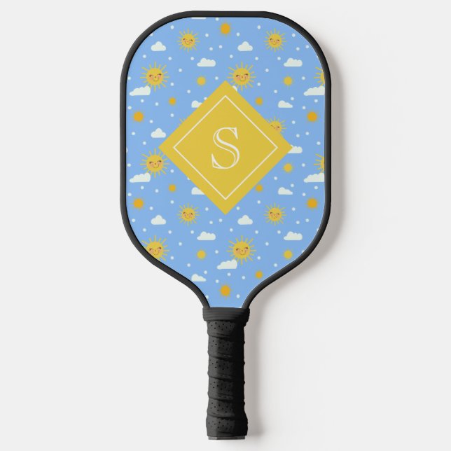 Palas De Pickleball Brillo De Sol Y Nubes Curiosas Personalizadas (Anverso)