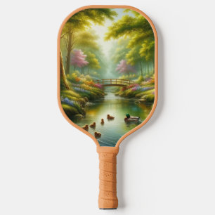 Palas De Pickleball Brook de primavera con patos/flores