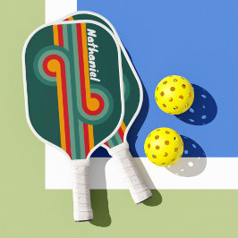 Palas De Pickleball Bucle de tira verde con remo de pelota de peleterí