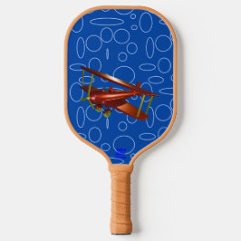 Palas De Pickleball Bucles de los círculos azules del biplano rojo
