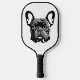 Palas De Pickleball Bulldog francés personalizado negro y blanco